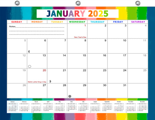 2024 - 2025 Student Calendar/Planner for 3-Ring Binder, Desk, or Wall - v027