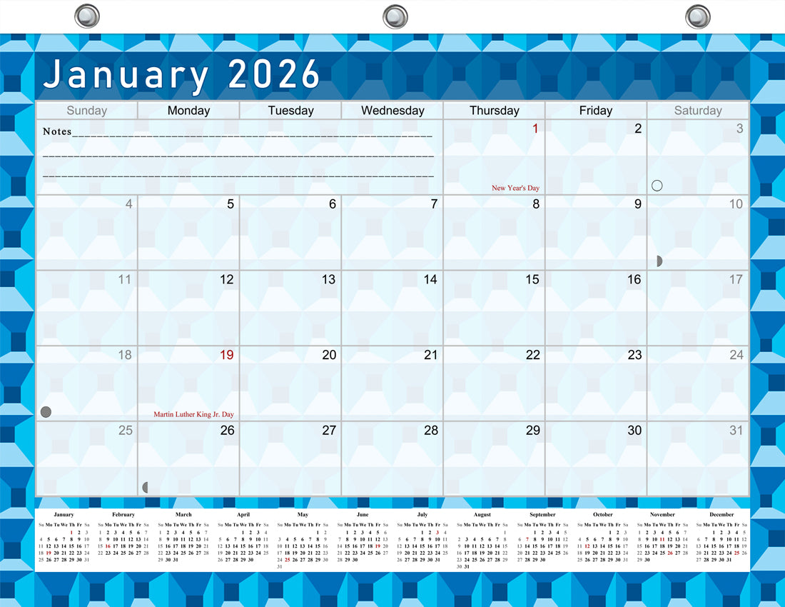 2025 - 2026 Student Calendar/Planner for 3-Ring Binder, Desk, or Wall - v003