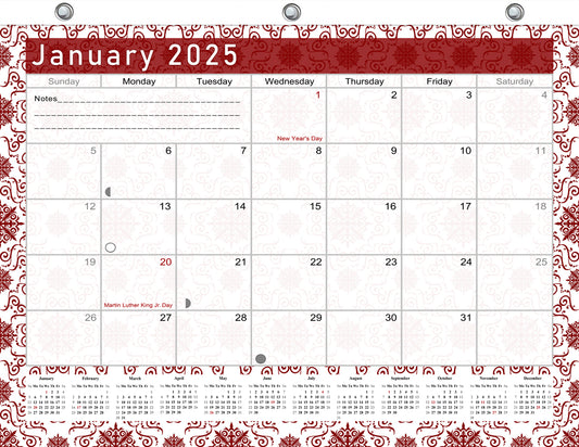 2024 - 2025 Student Calendar/Planner for 3-Ring Binder, Desk, or Wall - v014