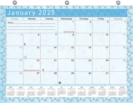 2024 - 2025 Student Calendar/Planner for 3-Ring Binder, Desk, or Wall - v018