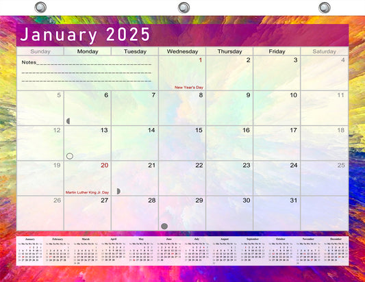 2024 - 2025 Student Calendar/Planner for 3-Ring Binder, Desk, or Wall - v026