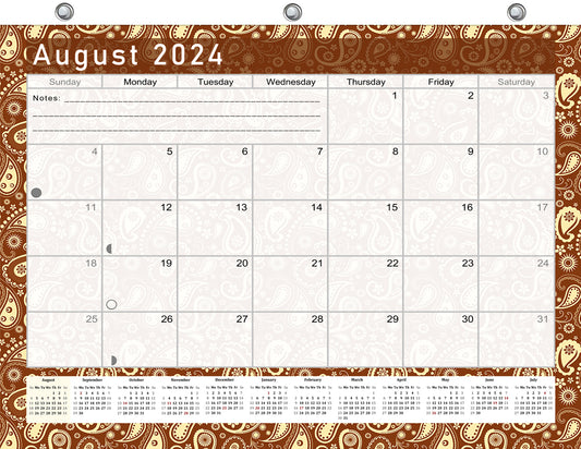 2024-2025 Academic Year 12 Months Student Calendar/Planner for 3-Ring Binder, Desk or Wall -v017