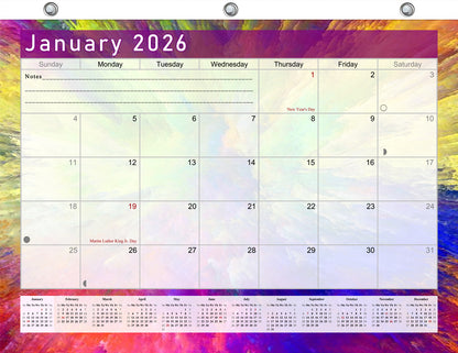 2025 - 2026 Student Calendar/Planner for 3-Ring Binder, Desk, or Wall - v026