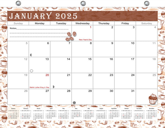 2024 - 2025 Student Calendar/Planner for 3-Ring Binder, Desk, or Wall - v030