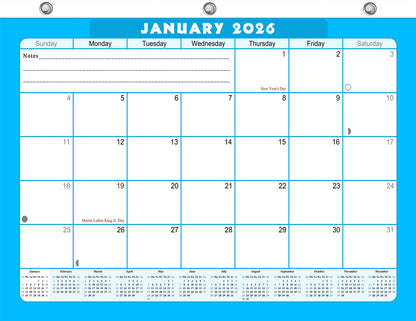 2025 - 2026 Student Calendar/Planner for 3-Ring Binder, Desk, or Wall - v007