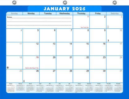 2025 - 2026 Student Calendar/Planner for 3-Ring Binder, Desk, or Wall - v006