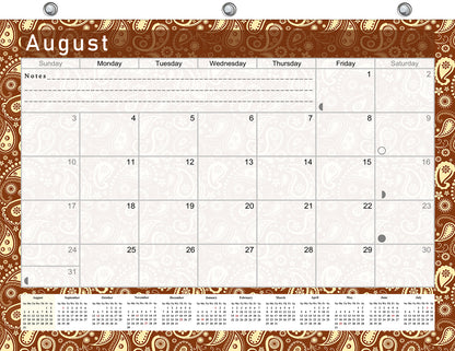 2026 - 2027 Academic Year 12 Months Student Calendar / College Planner for 3-Ring Binder, Desk or Wall -School Supplies - Made in USA -v017