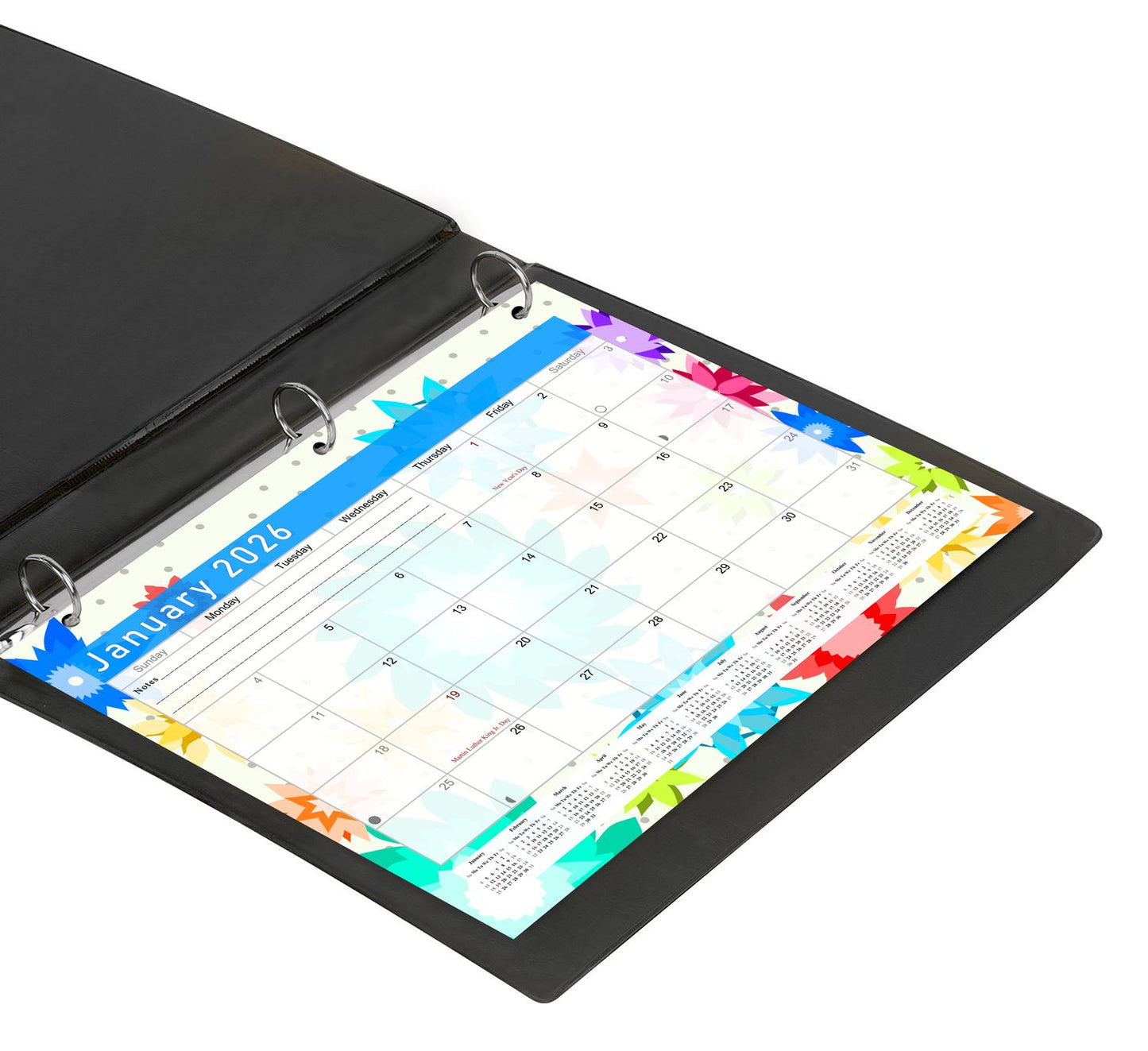 2025 - 2026 Student Calendar/Planner for 3-Ring Binder, Desk, or Wall - v001