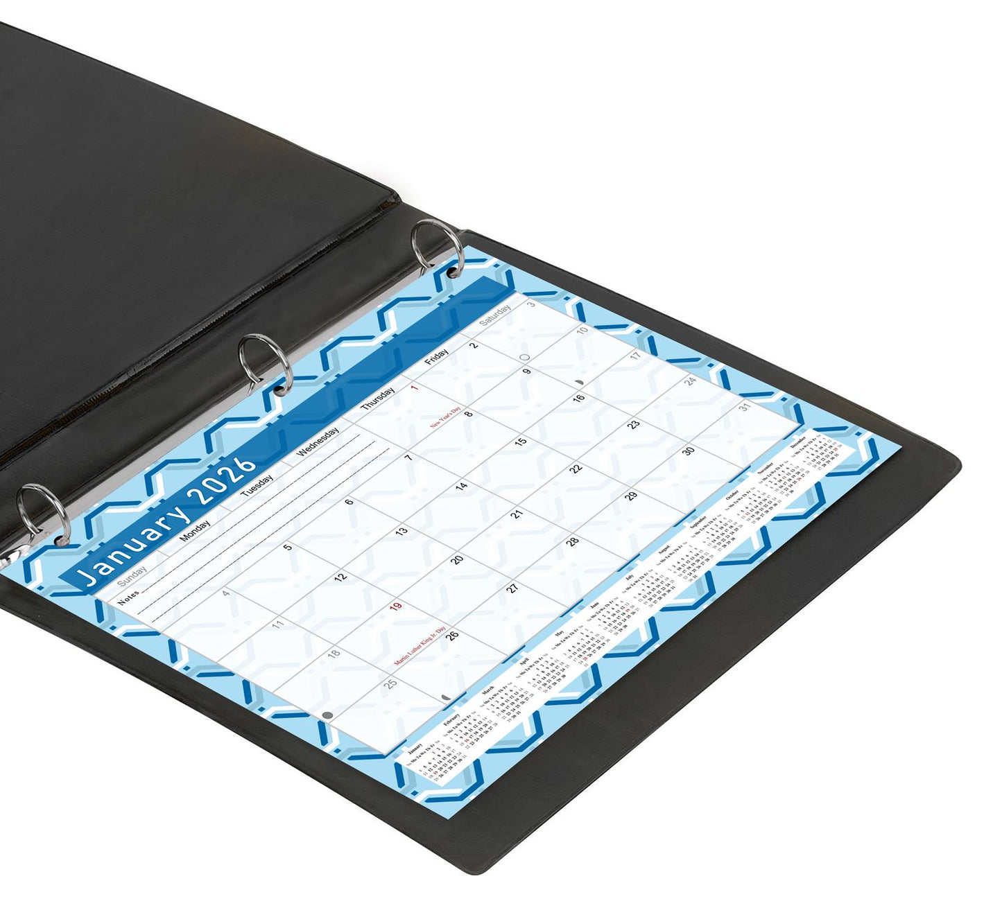 2025 - 2026 Student Calendar/Planner for 3-Ring Binder, Desk, or Wall - v004