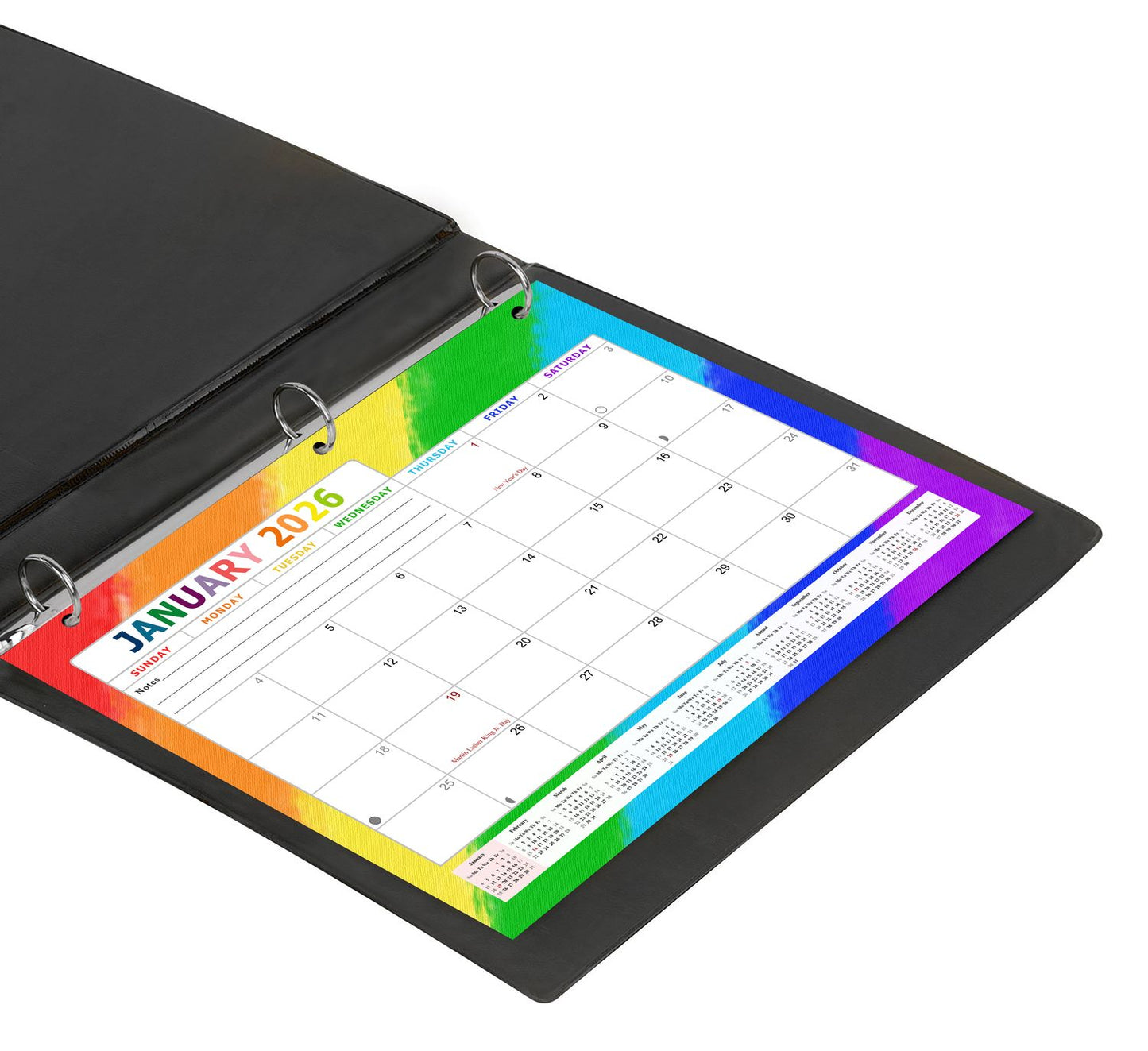 2025 - 2026 Student Calendar/Planner for 3-Ring Binder, Desk, or Wall - v028
