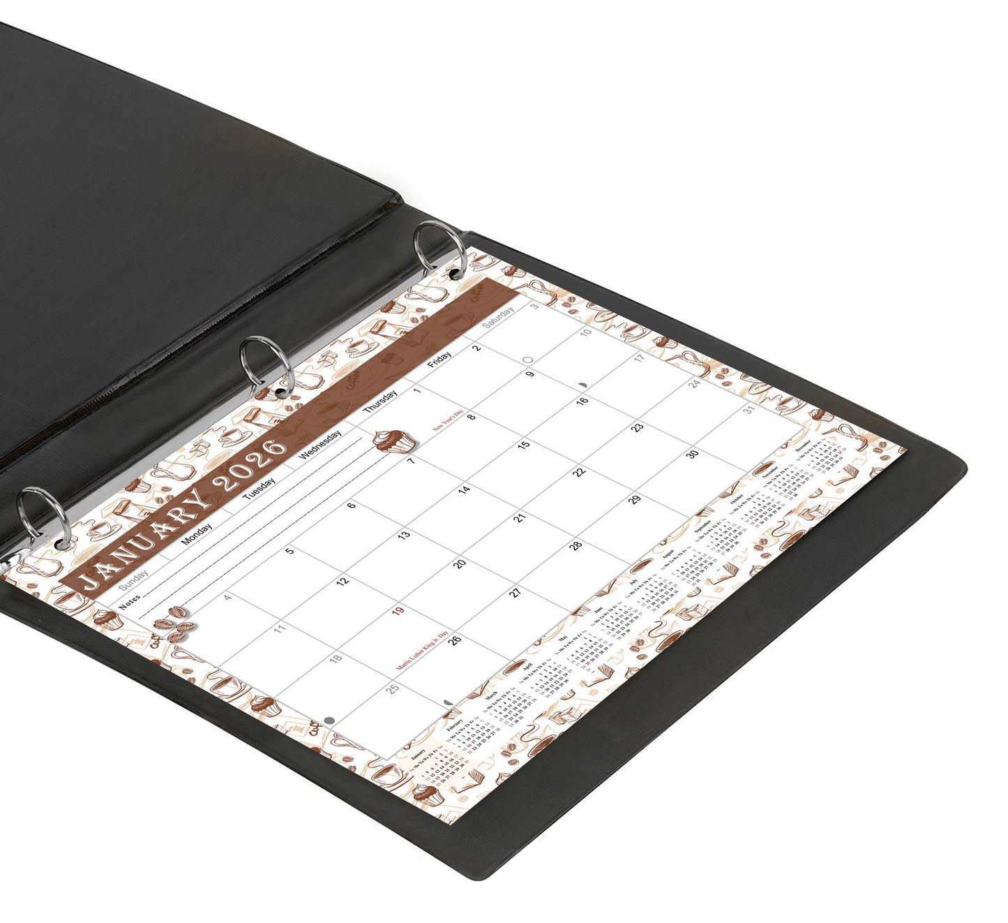 2025 - 2026 Student Calendar/Planner for 3-Ring Binder, Desk, or Wall - v030
