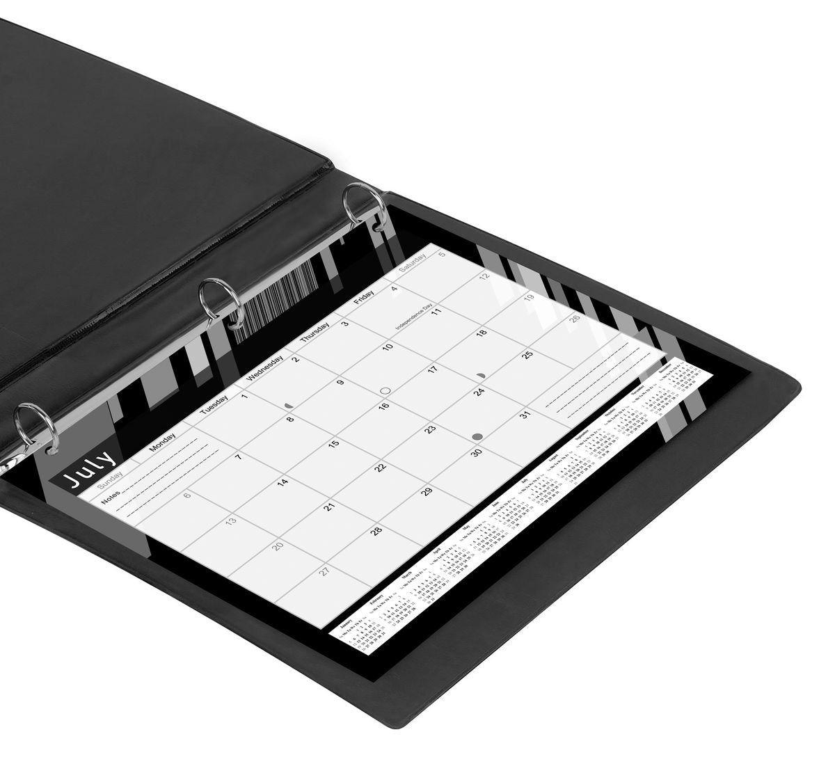 2026 - 2027 Student Calendar/Planner for 3-Ring Binder, Desk, or Wall - Black&White -v013