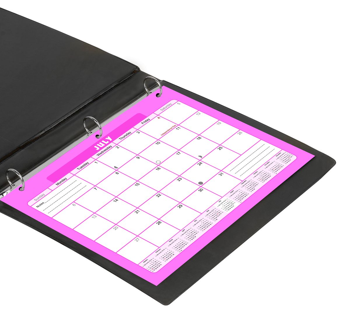 2026 - 2027 Student Calendar/Planner for 3-Ring Binder, Desk, or Wall - v007