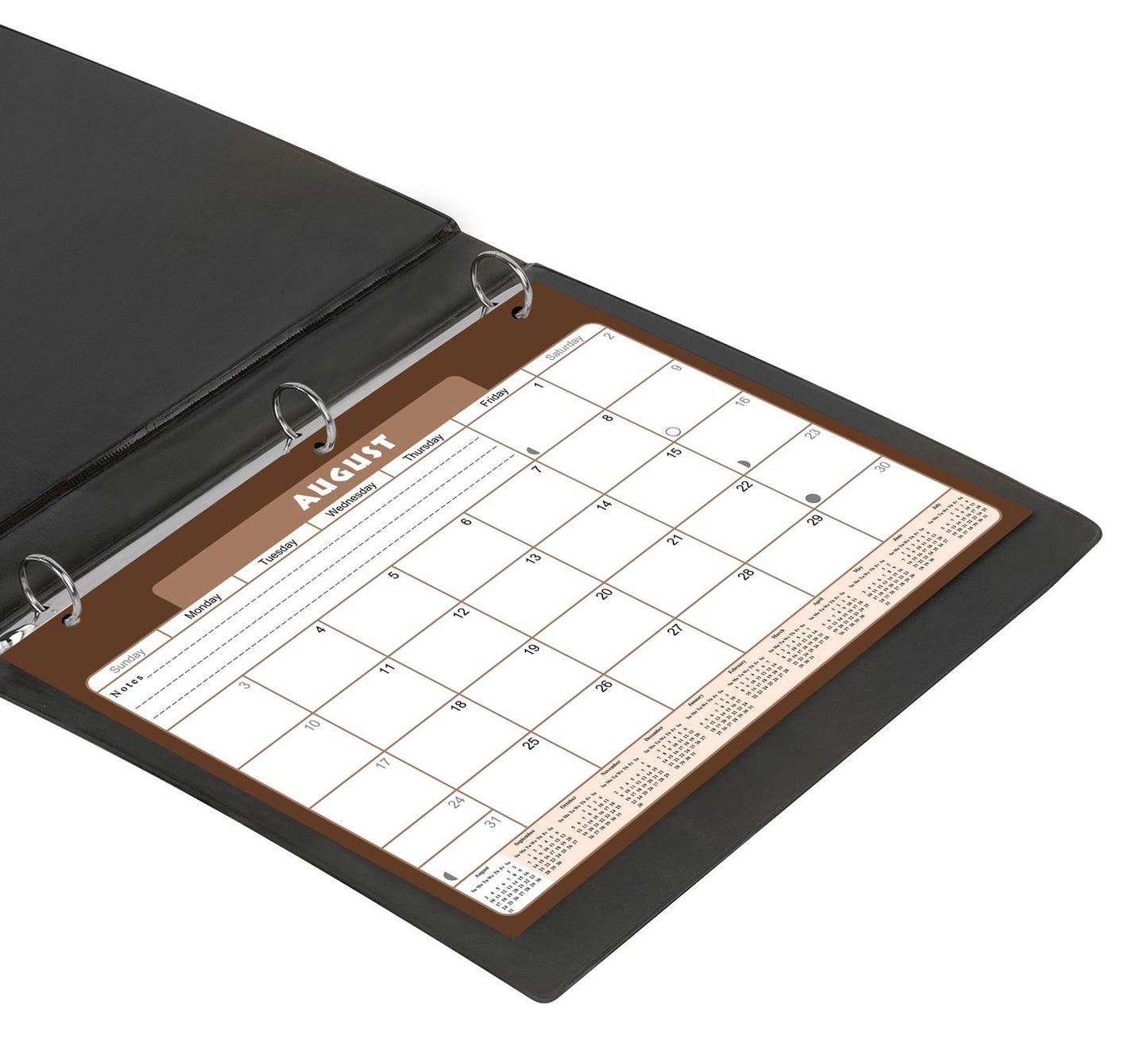 2026 - 2027 Academic Year 12 Months Student Calendar / College Planner for 3-Ring Binder, Desk or Wall -School Supplies - Made in USA -v022
