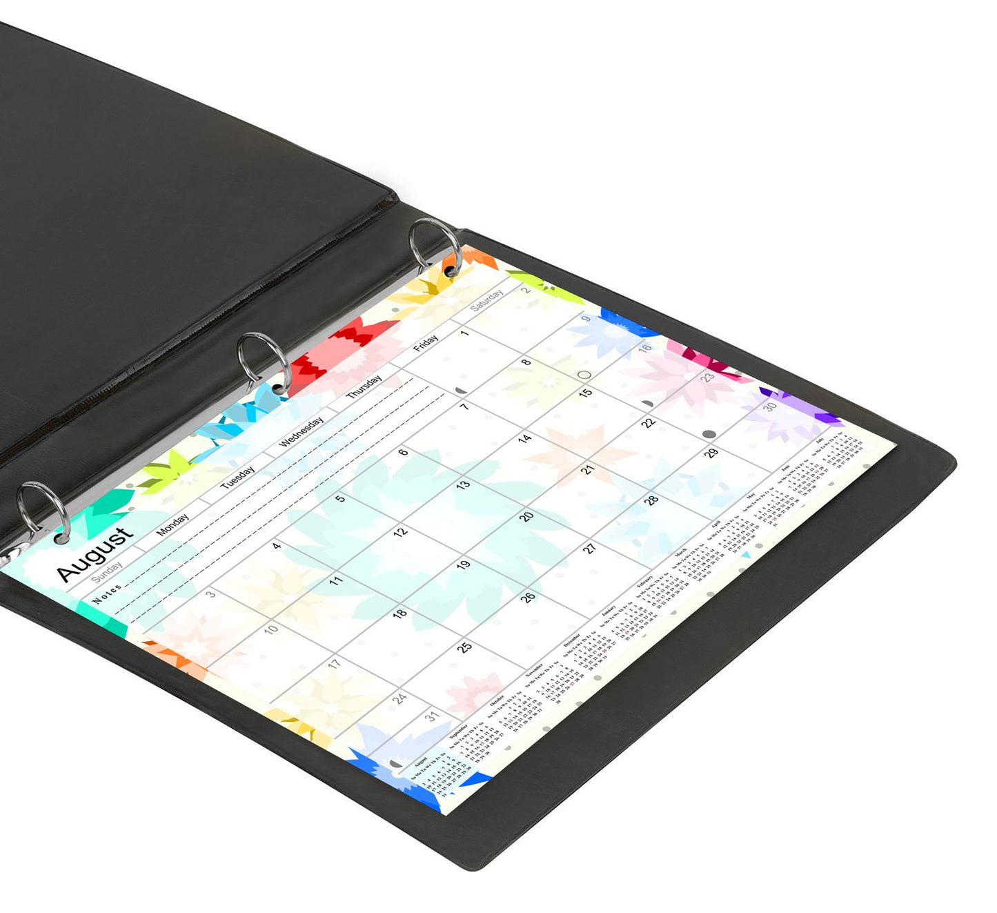 2026 - 2027 Academic Year 12 Months Student Calendar / College Planner for 3-Ring Binder, Desk or Wall -School Supplies - Made in USA -v008