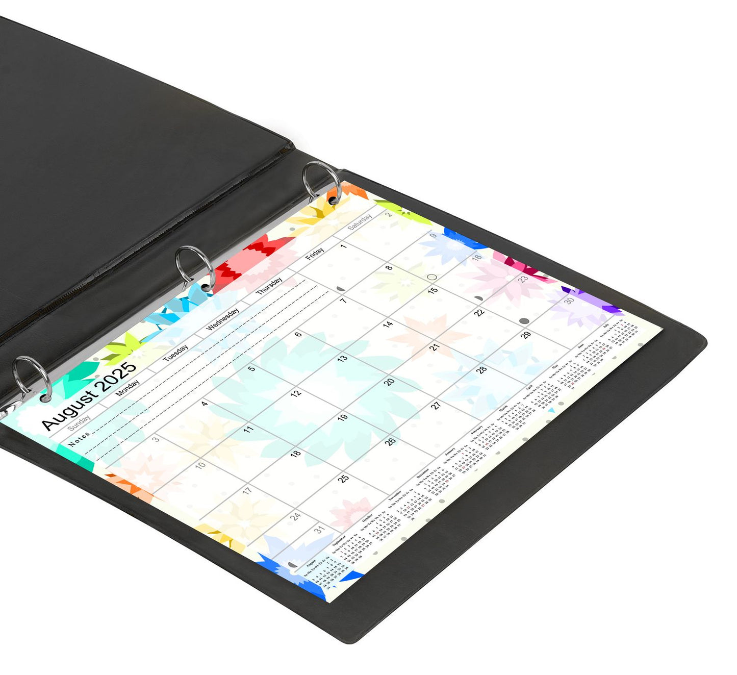 2025 - 2026 Academic Year 12 Months Student Calendar / College Planner for 3-Ring Binder, Desk or Wall -School Supplies - Made in USA -v008