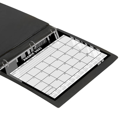 2025 - 2026 Academic Year 12 Months Student Calendar / College Planner for 3-Ring Binder, Desk or Wall -School Supplies - Made in USA- Black&White - (Edition #012)