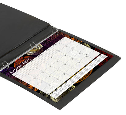 2025 - 2026 Academic Year 12 Months Student Calendar / College Planner for 3-Ring Binder, Desk or Wall -School Supplies - Made in USAl -v015