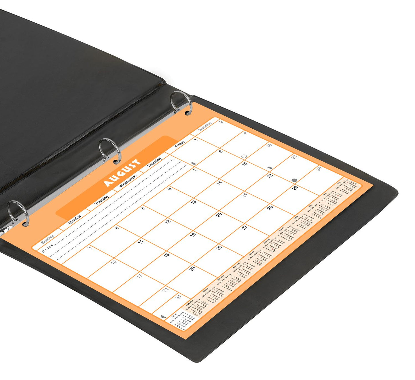 2026 - 2027 Academic Year 12 Months Student Calendar / College Planner for 3-Ring Binder, Desk or Wall -School Supplies - Made in USA -v007