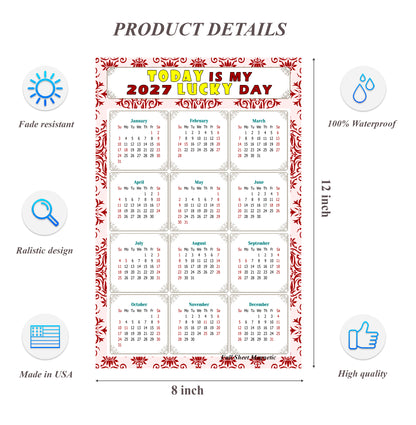 2027 Peel & Stick Calendar - Today is my Lucky Day Removable - 03