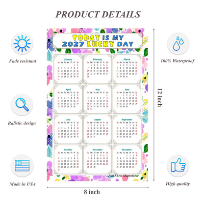 2027 Peel & Stick Calendar - Today is my Lucky Day Removable - 015