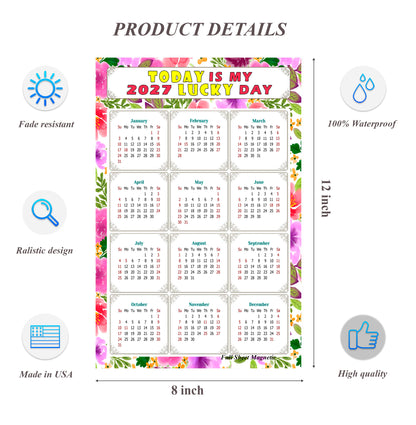 2027 Peel & Stick Calendar - Today is my Lucky Day Removable - 023
