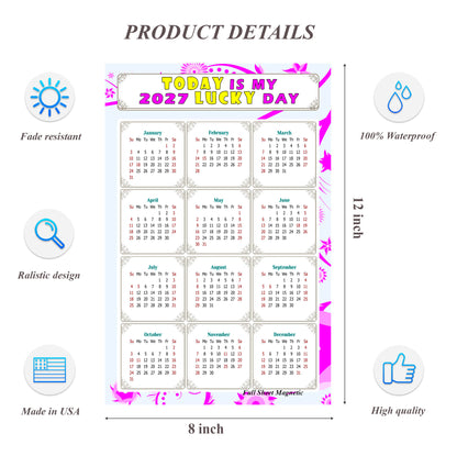 2027 Peel & Stick Calendar - Today is my Lucky Day Removable - 04