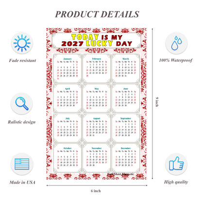 2027 Peel & Stick Calendar - Today is my Lucky Day Removable - 03