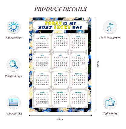 2027 Peel & Stick Calendar - Today is my Lucky Day Removable - 025