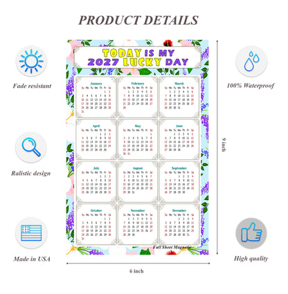 2027 Peel & Stick Calendar - Today is my Lucky Day Removable - 016