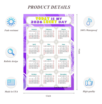 2027 Peel & Stick Calendar - Today is my Lucky Day Removable - 01
