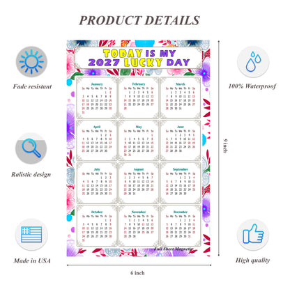 2027 Peel & Stick Calendar - Today is my Lucky Day Removable - 017
