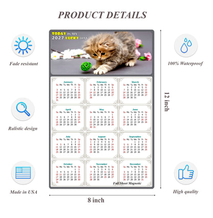 2027 Peel & Stick Calendar - Today is my Lucky Day Removable - Cat 017 (12"x 8")