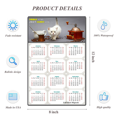 2027 Peel & Stick Calendar - Today is my Lucky Day Removable - Cat 019 (12"x 8")