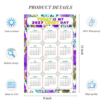 2027 Peel & Stick Calendar - Today is my Lucky Day Removable - 024