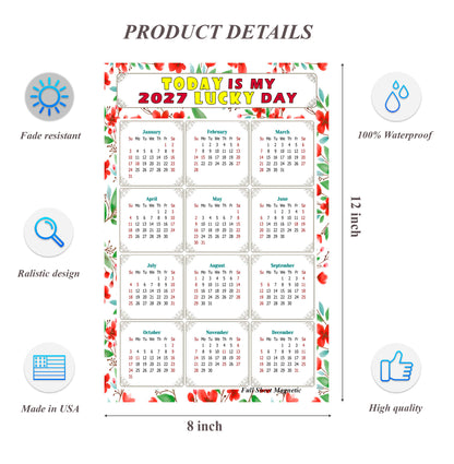 2027 Peel & Stick Calendar - Today is my Lucky Day Removable - 020