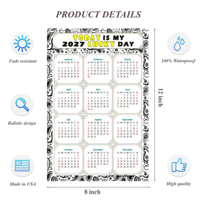 2027 Peel & Stick Calendar - Today is my Lucky Day Removable - 040