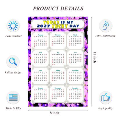 2027 Peel & Stick Calendar - Today is my Lucky Day Removable - 026