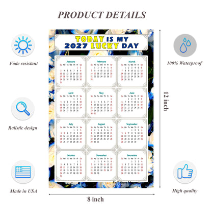 2027 Peel & Stick Calendar - Today is my Lucky Day Removable - 025