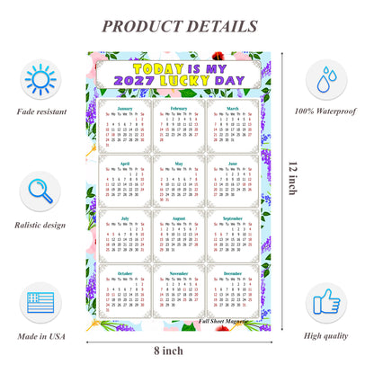 2027 Peel & Stick Calendar - Today is my Lucky Day Removable - 016