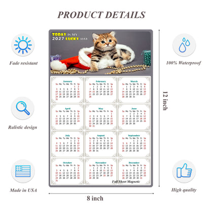 2027 Peel & Stick Calendar - Today is my Lucky Day Removable - Cat 023 (12"x 8")