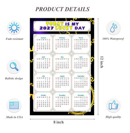 2027 Peel & Stick Calendar - Today is my Lucky Day Removable - 05