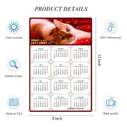 2027 Peel & Stick Calendar - Today is my Lucky Day Removable - Cat 07 (12"x 8")