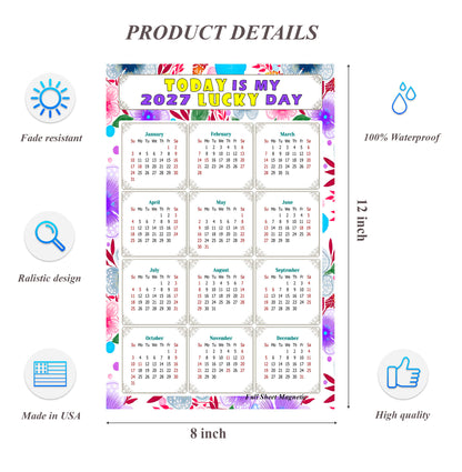 2027 Peel & Stick Calendar - Today is my Lucky Day Removable - 017