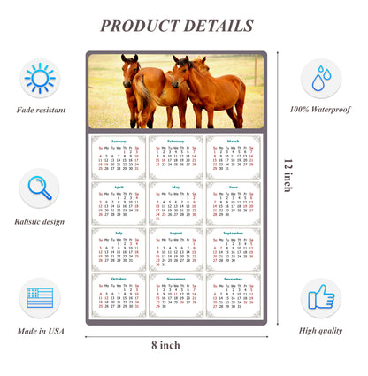 2026 Peel & Stick Calendar - Today is my Lucky Day Removable - Horses 014 (12"x 8")