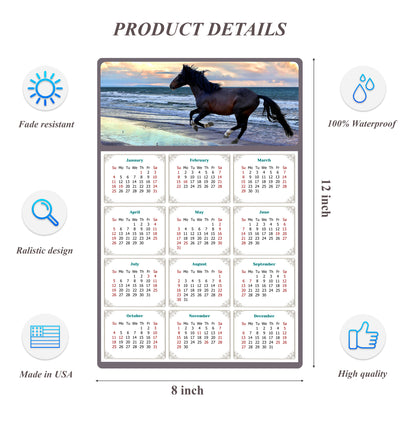 2026 Peel & Stick Calendar - Today is my Lucky Day Removable - Horses 015 (12"x 8")