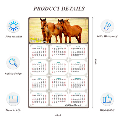 2027 Peel & Stick Calendar - Today is my Lucky Day Removable - Horses 014 (12"x 8")