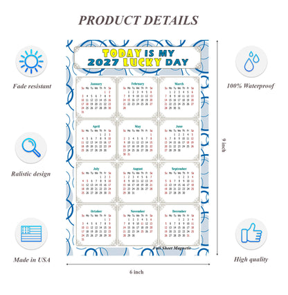 2027 Peel & Stick Calendar - Today is my Lucky Day Removable - 034