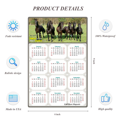 2027 Peel & Stick Calendar - Today is my Lucky Day Removable - Horses 06 (9"x 6")