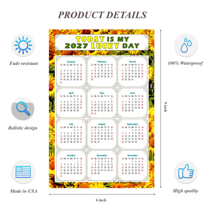 2027 Peel & Stick Calendar - Today is my Lucky Day Removable - 030